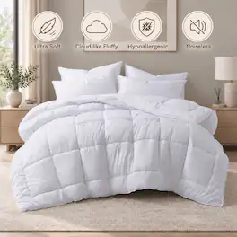 Peace Nest - All Season Down Alternative Comforter Duvet Insert with Soft Microfiber Shell - Full - White