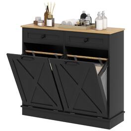 Homcom - Out Laundry Hamper Cabinet - Black
