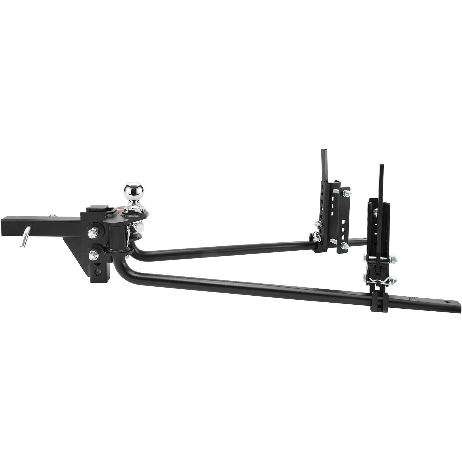 Alt View 5. VEVOR - Weight Distribution Hitch,1,500 lbs Weight Distributing Hitches Kit with Sway Control for Trailer,2-In Solid Steel Shank - Black.