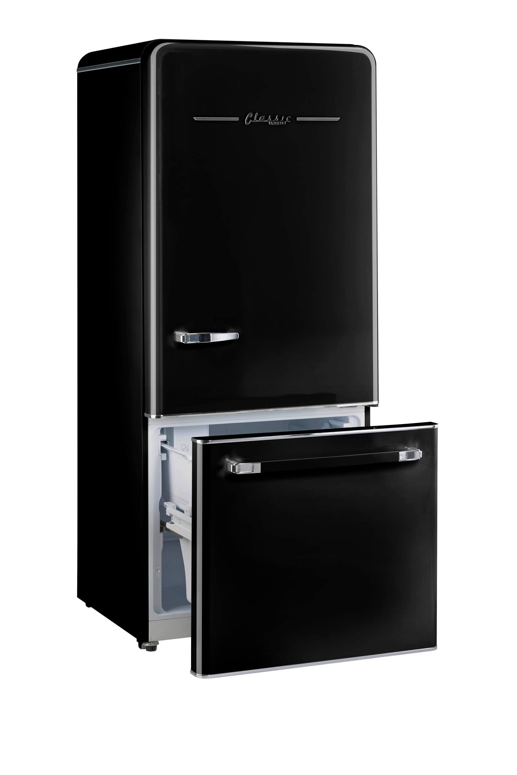 Alt View 20. Unique Appliances - Classic Retro 30 in 17.7 cu. ft. Frost Free Retro Bottom Freezer Refrigerator - Midnight Black.