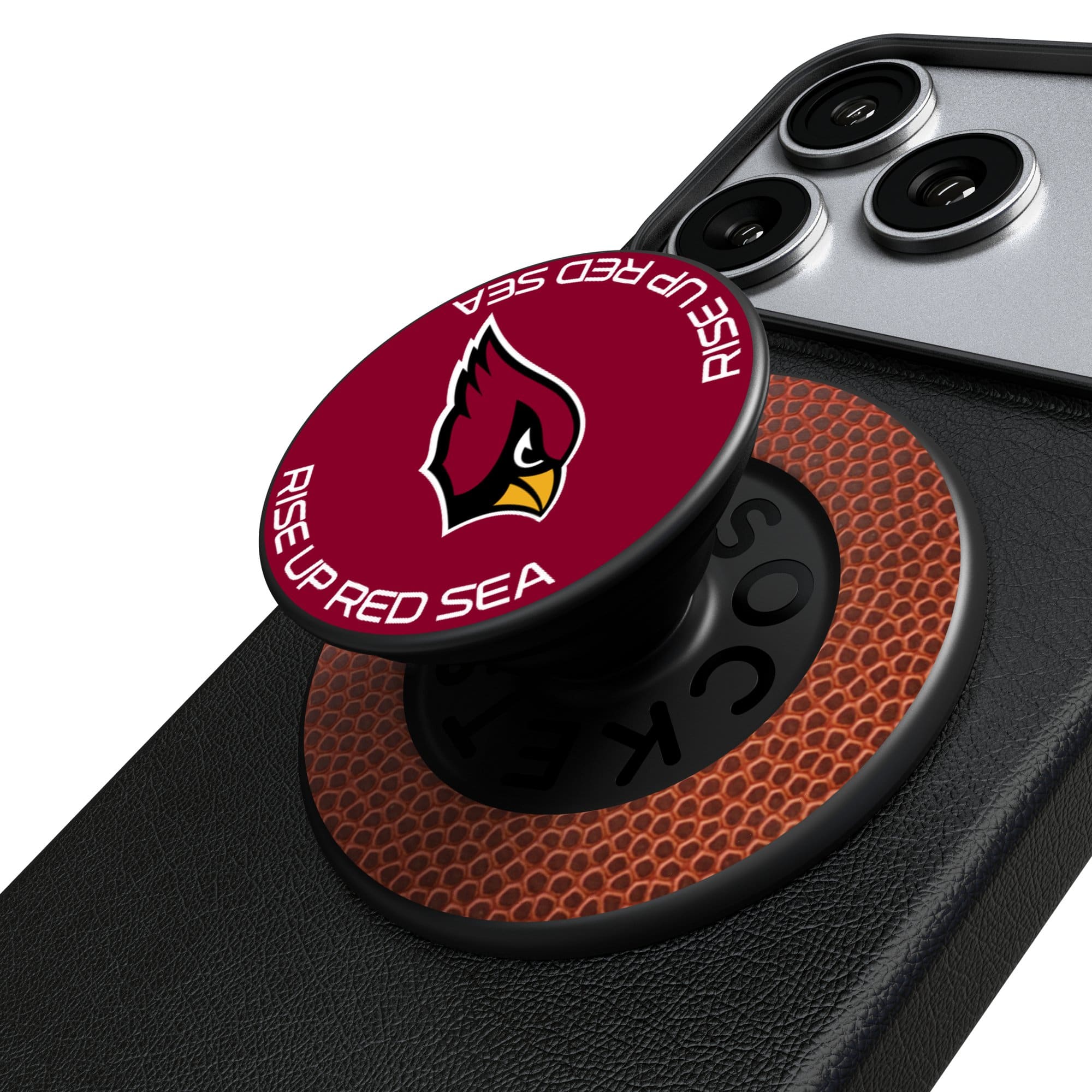 Keyscaper - Arizona Cardinals Endzone Solid PopSockets Magnetic Phone Grip & Stand - No Size - Black