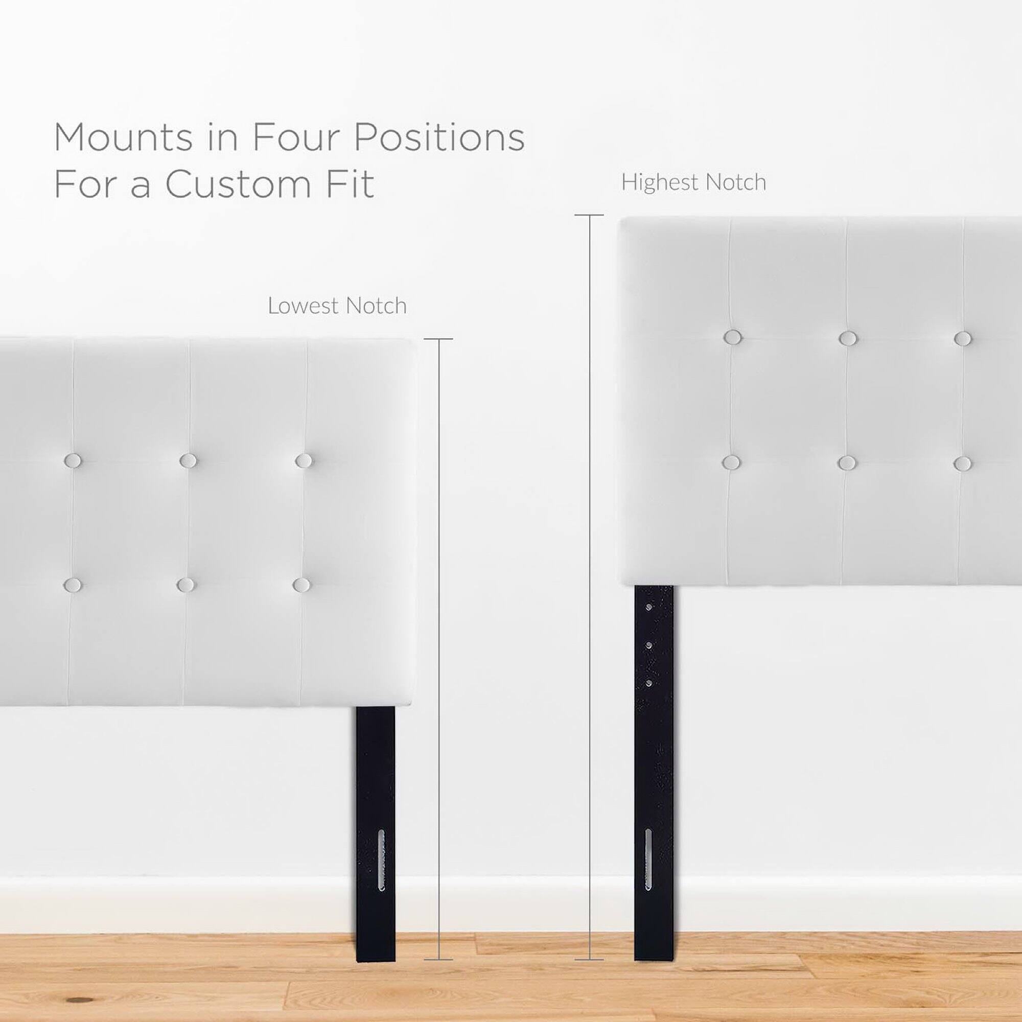 Mounts in Four Positions  
For a Custom Fit  

Lowest Notch  

Highest Notch