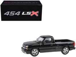2006 Chevrolet Silverado 454 LSX Pickup Truck Onyx 1/64 Diecast Model Car by Paragon Models - Black