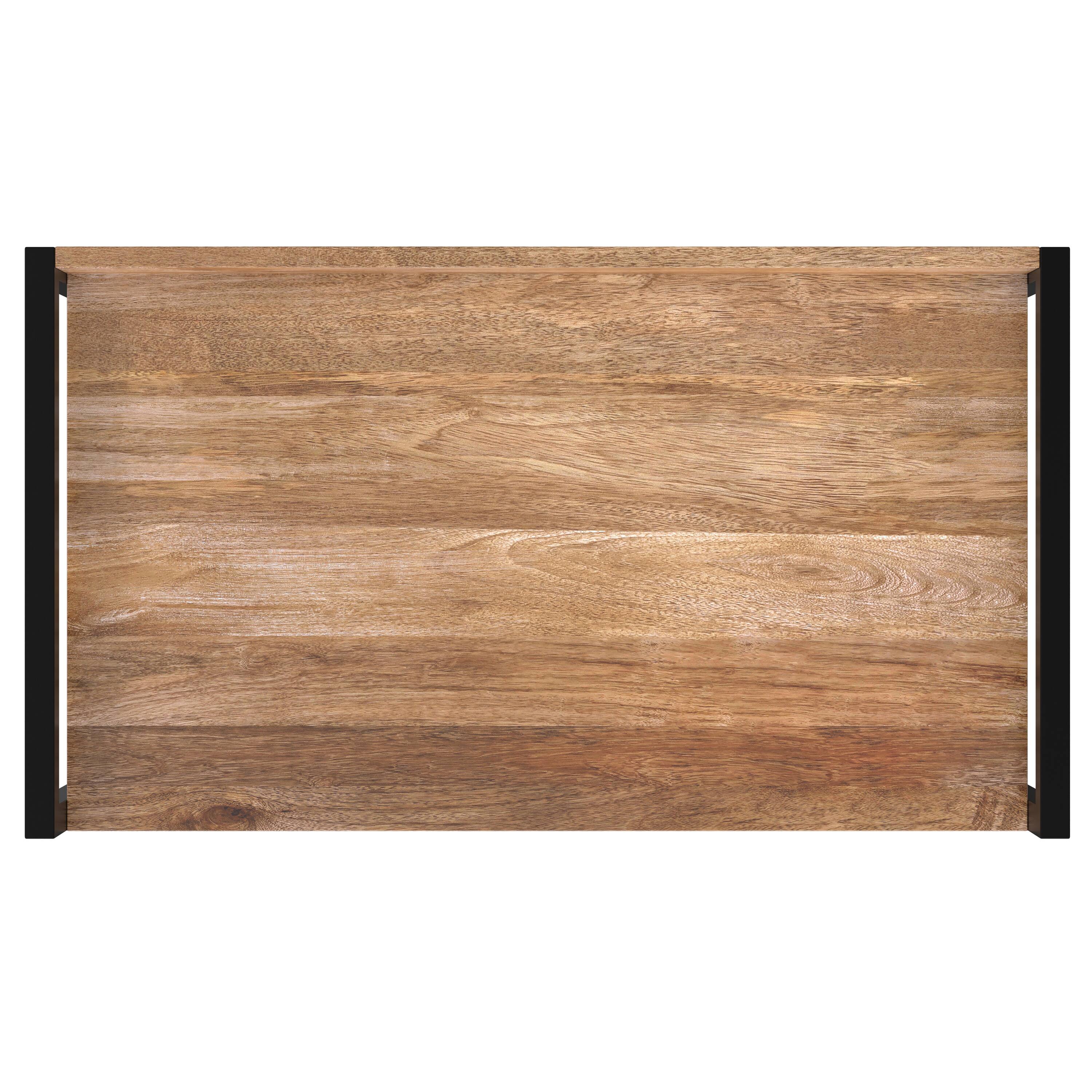 Alt View 1. Simpli Home - Kelsey 74 inch Tall Solid Mango Wood Large Bookshelf with Cabinet in Natural - Natural.