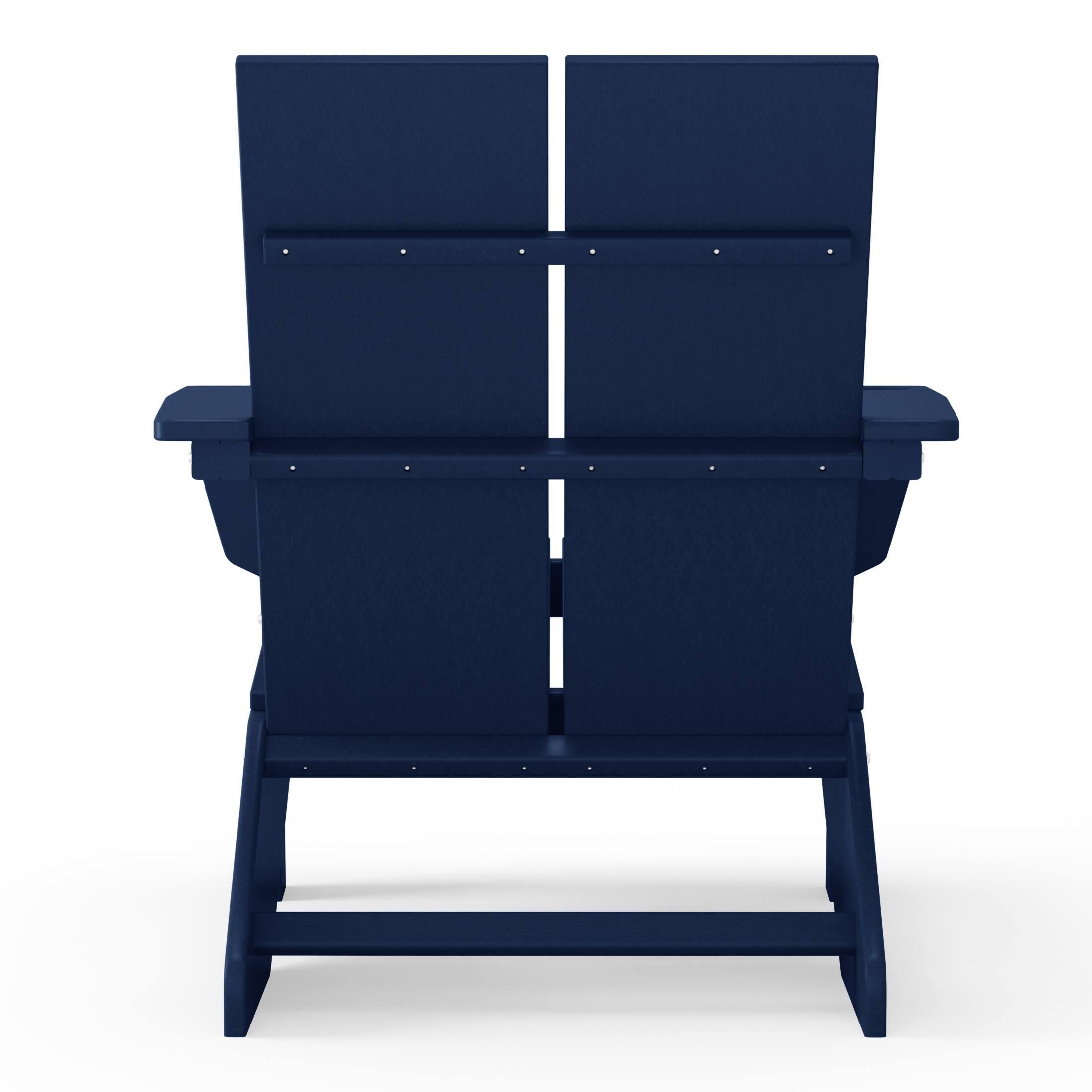 Alt View 1. WestinTrends - WestinTrends Riviera Outdoor HDPE Modern Adirondack Chair with Cup Holder - Navy Blue.