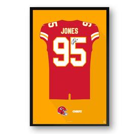 Sporticulture - Chris Jones Kansas City Chiefs 14" x 20" Framed Jersey Print - Red