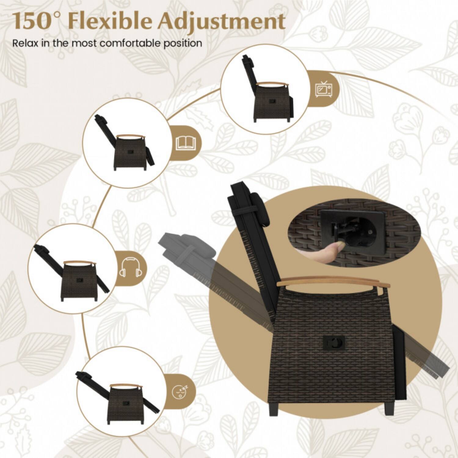 150° Flexible Adjustment  
Relax in the most comfortable position