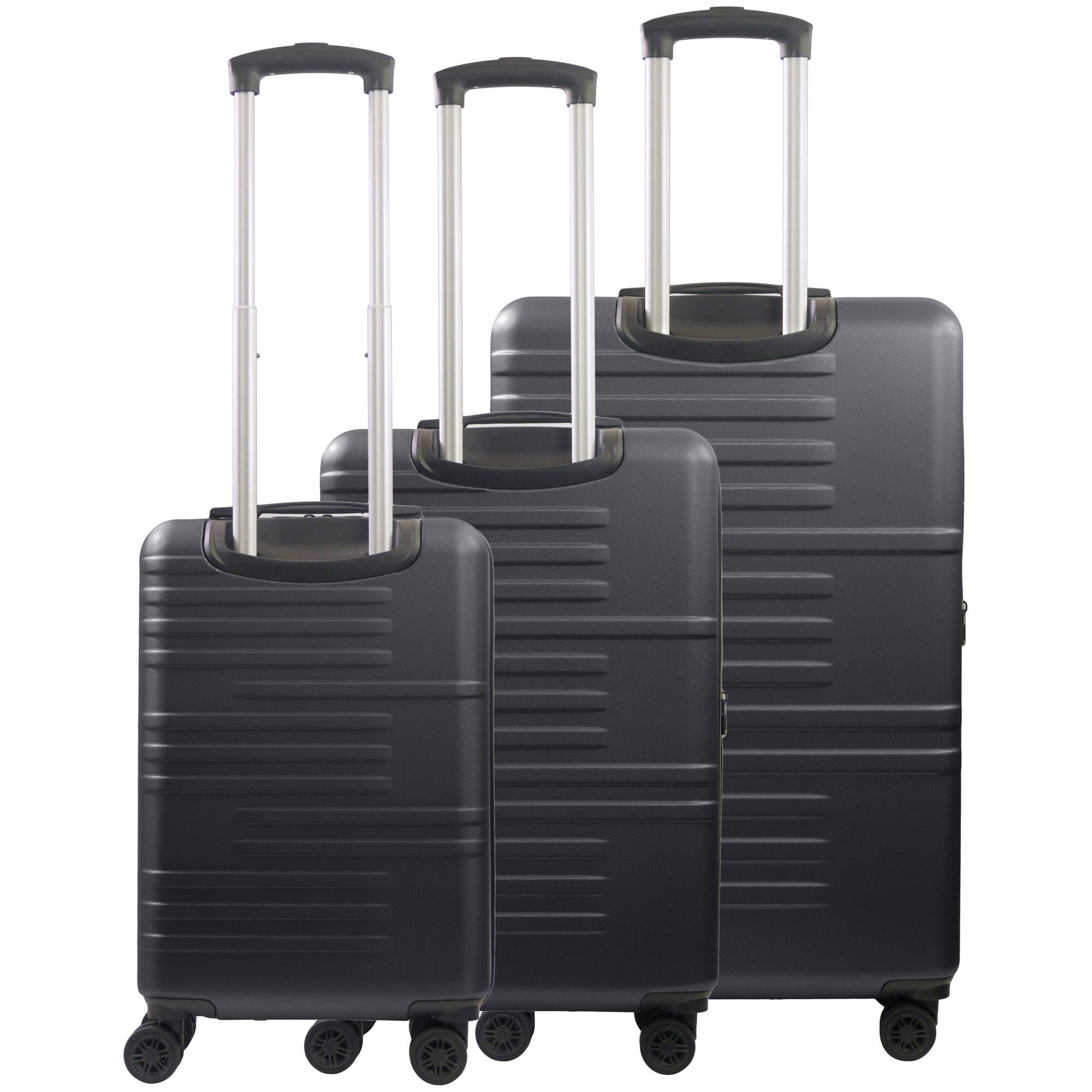 Back. American Dreamliner - 3-Piece Hardside Luggage Set – 22.5", 26.5", 30" - BLACK.