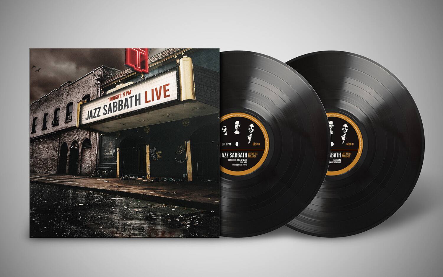T 9PM LIVE TONIGHT JAZZ SABBATH 33 RPM Side E Side D ANAL DUNE ut a AZZ SABBATH PARADOX BERND BA a MAP is S FRE aa - unt TE BATH PARADOX SALAD a a - DAn
