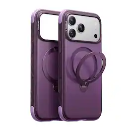 TORRAS - Ostand Q3 Rugged iPhone 18 ProMax Case - Anti-Slip Wavy Grip, 12FT Drop Protection, 360 Stand - Plum Purple