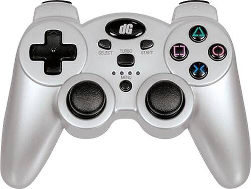 Front Standard. dreamGEAR - Radium Wireless Controller for PlayStation 3 - Silver.