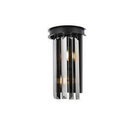 Urban Classic - Sydney 2 light Wall Sconce Silver Shade (Grey) Royal Cut Crystal - Matte Black