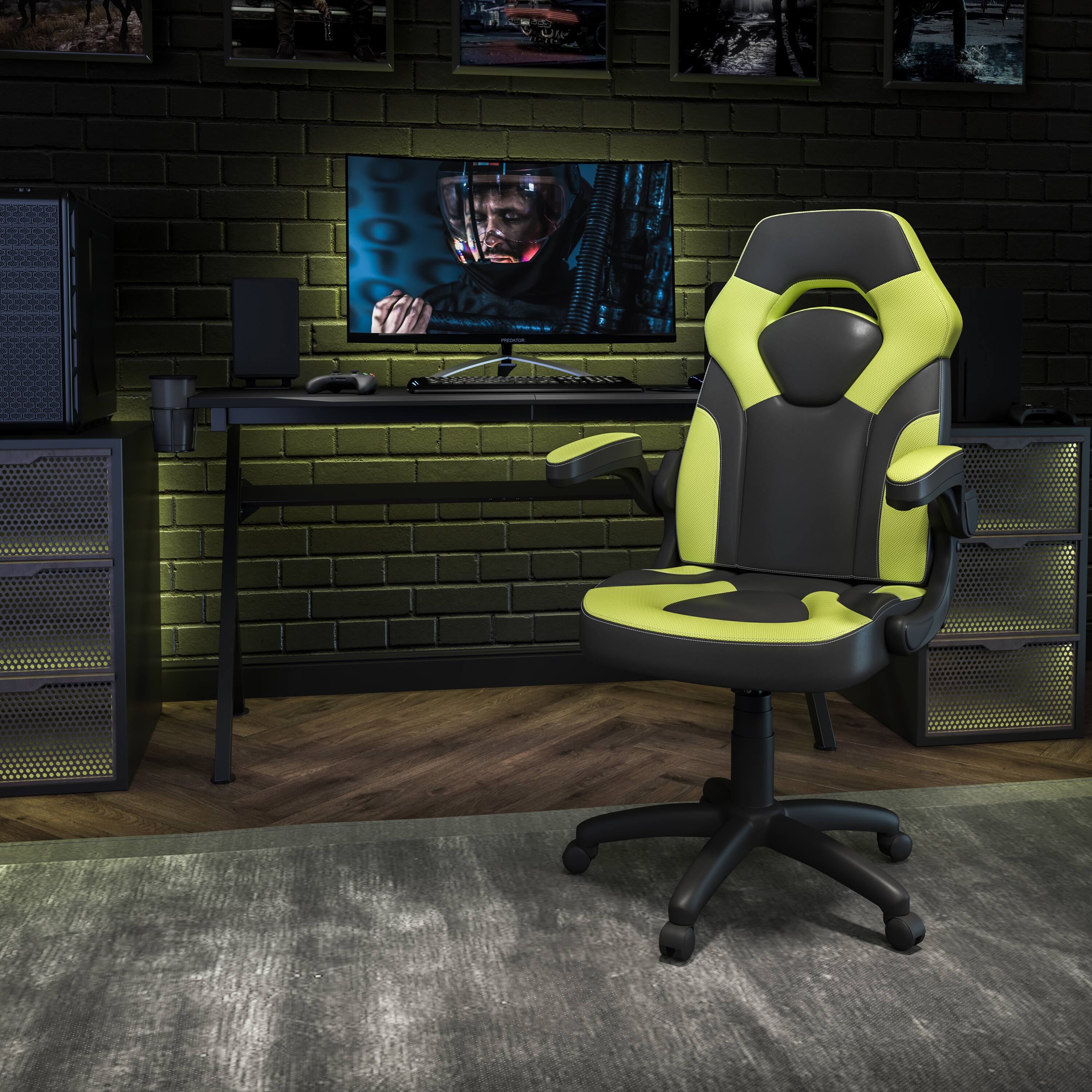 Alt View 1. Emma + Oliver - Z100 Gaming Chair Racing Office Ergonomic Computer PC Adjustable Swivel Chair - Neon Green.