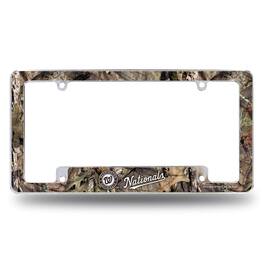 Rico Industries - Washington Nationals Chrome Metal License Plate Frame with Bold Mossy Oak Camouflaged Camo Design - Multi