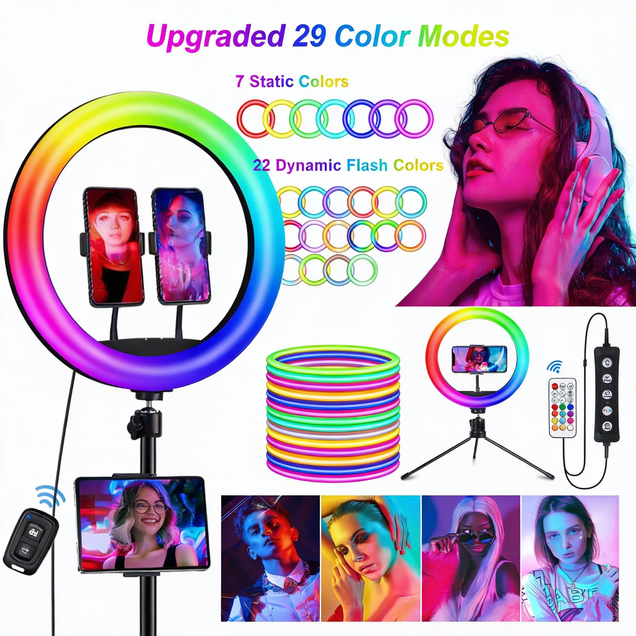 Upgraded 29 Color Modes  
7 Static Colors  
22 Dynamic Flash Colors