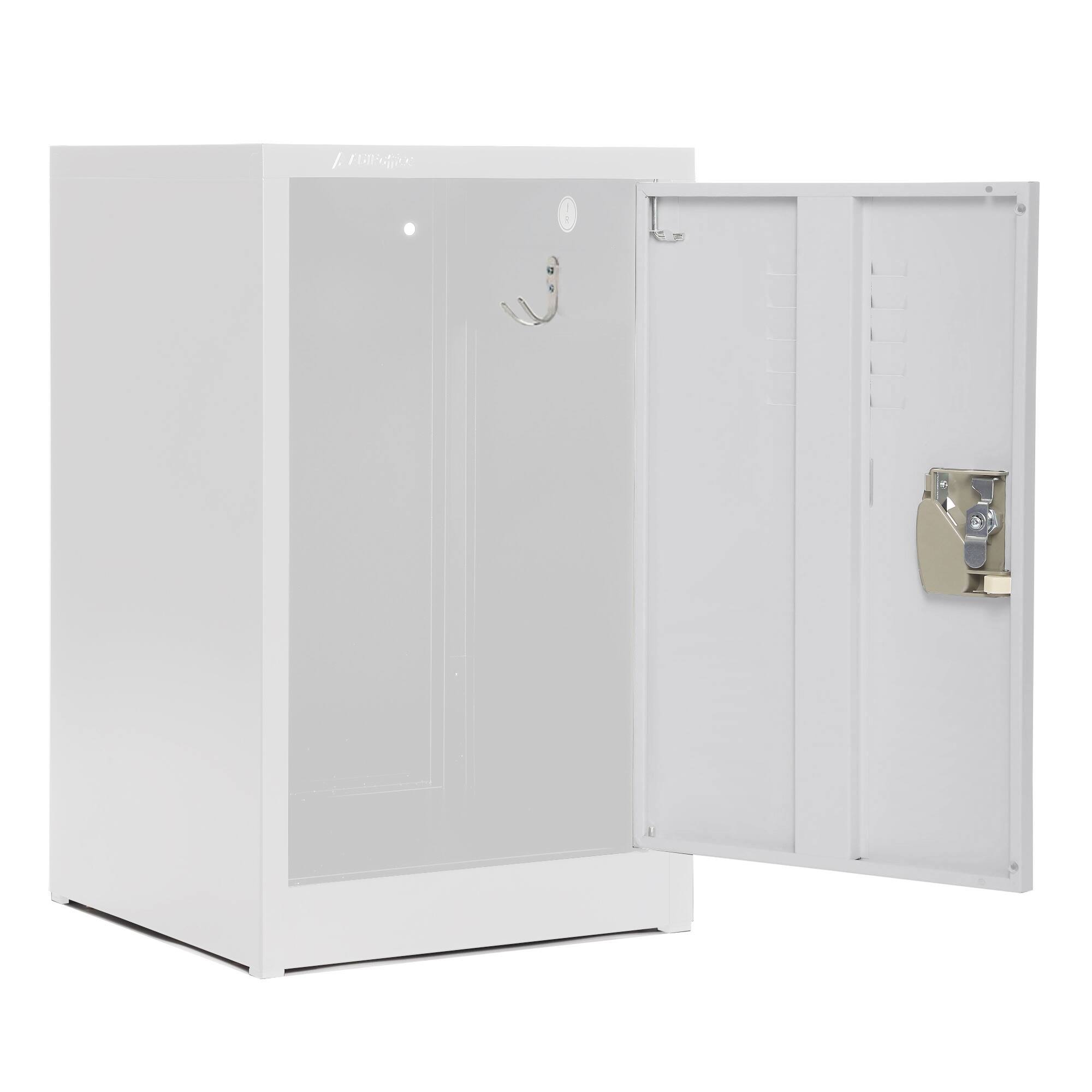 Alt View 1. AdirOffice - Storage Locker 629-Series 24" H 1-Tier Steel Locker with Key Lock - White.