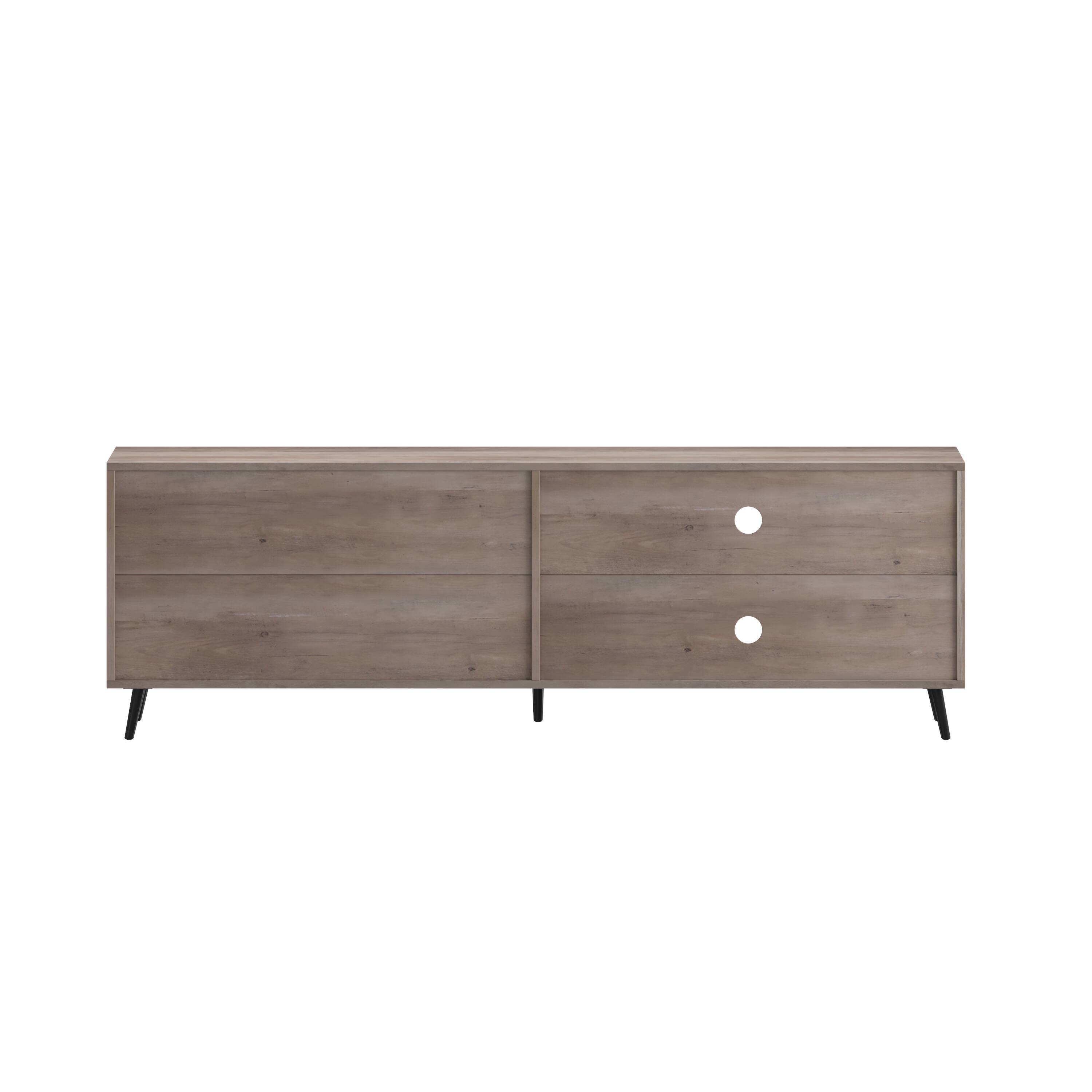 Alt View 7. Emma + Oliver - Galia Mid-Century Modern TV Stand with Drawers and Shelf - Walnut.