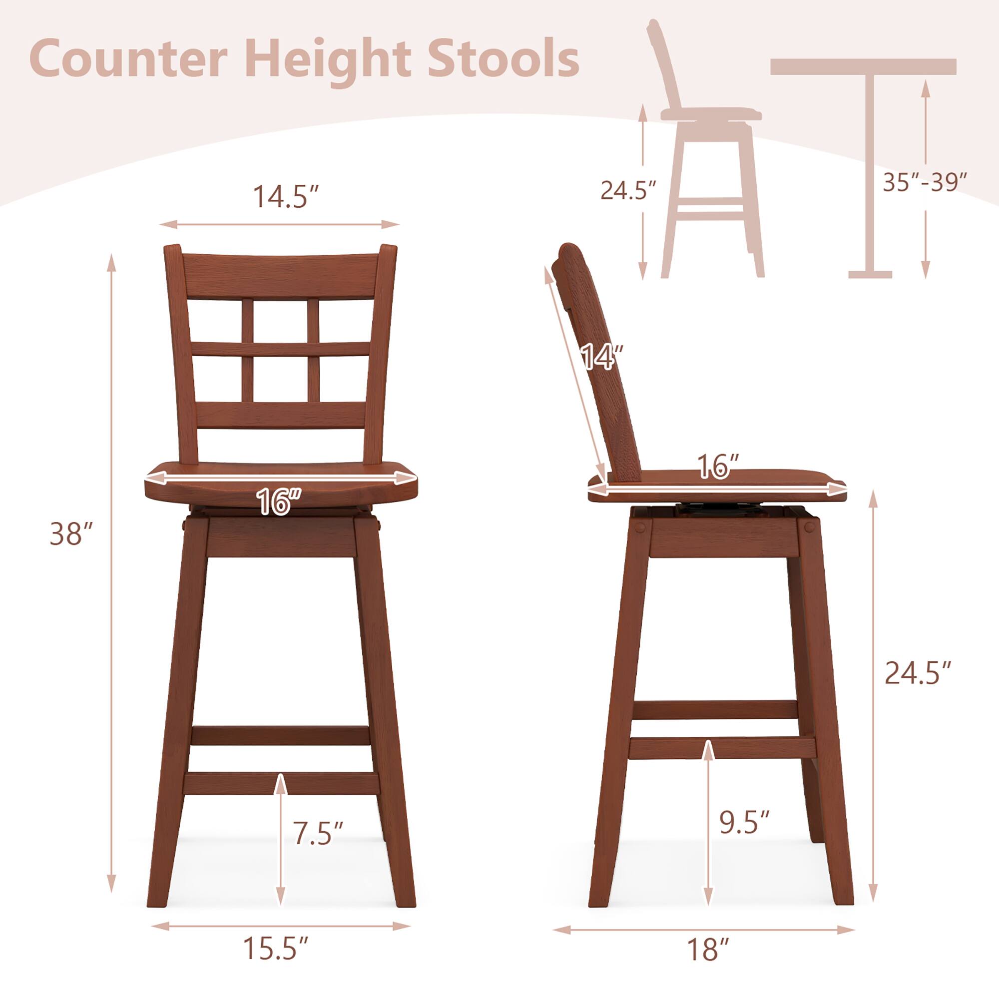 Counter Height Stools

14.5"
14"
16"
24.5"
24.5"
7.5"
9.5"
15.5"
18"