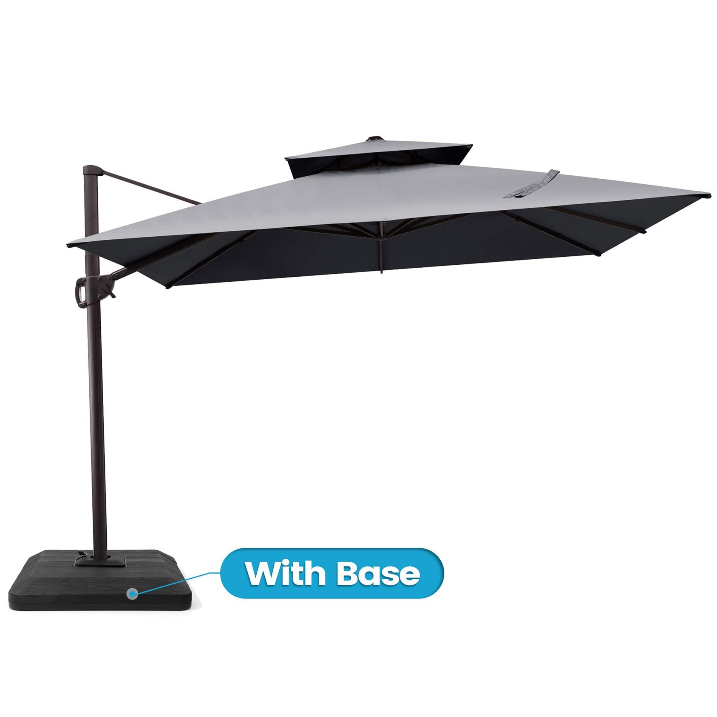 Crestlive Products - 10x10ft Aluminum Double Top Crank Cantilever Patio Umbrella with Base - Dark Gray price history on PriceWatchPro