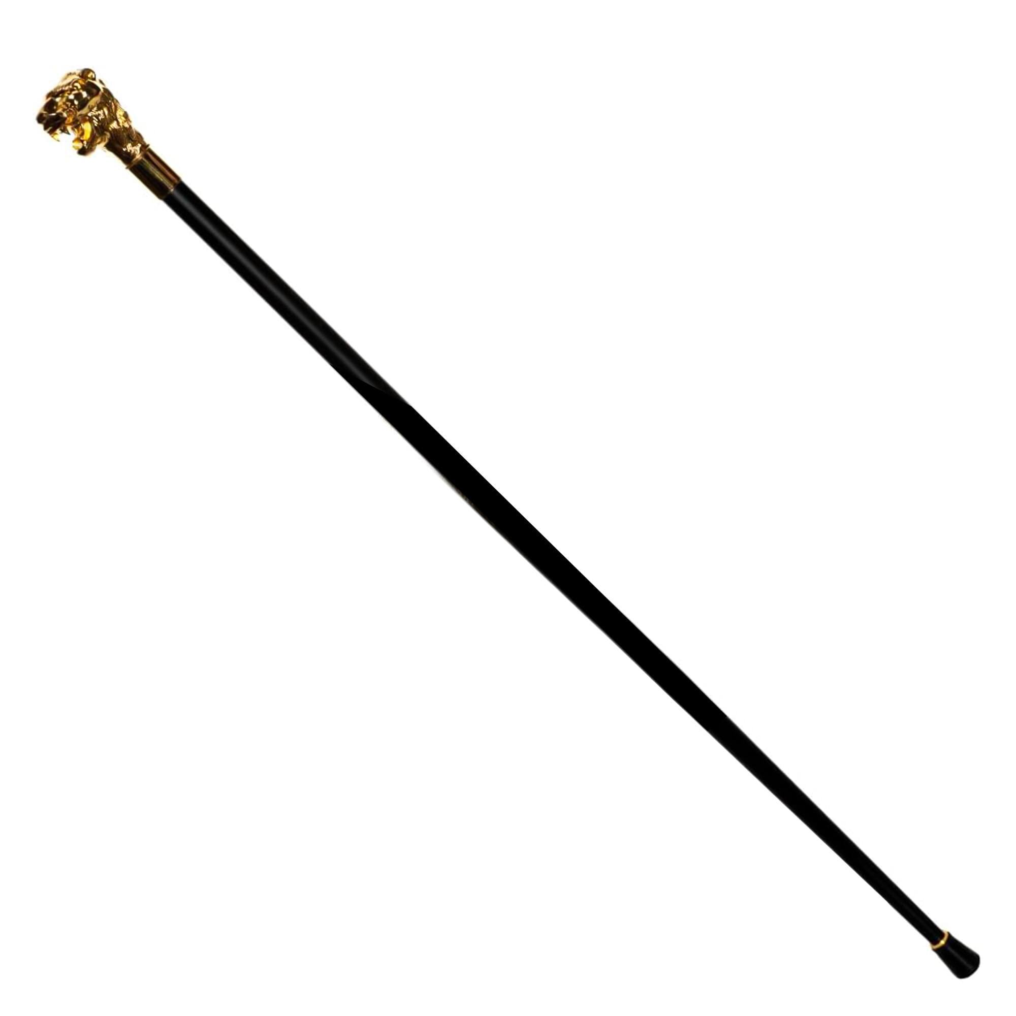 Alt View 1. Underwraps - Deluxe Metal Golden Lion's Head Cane Adult Costume Accessory - Gold.
