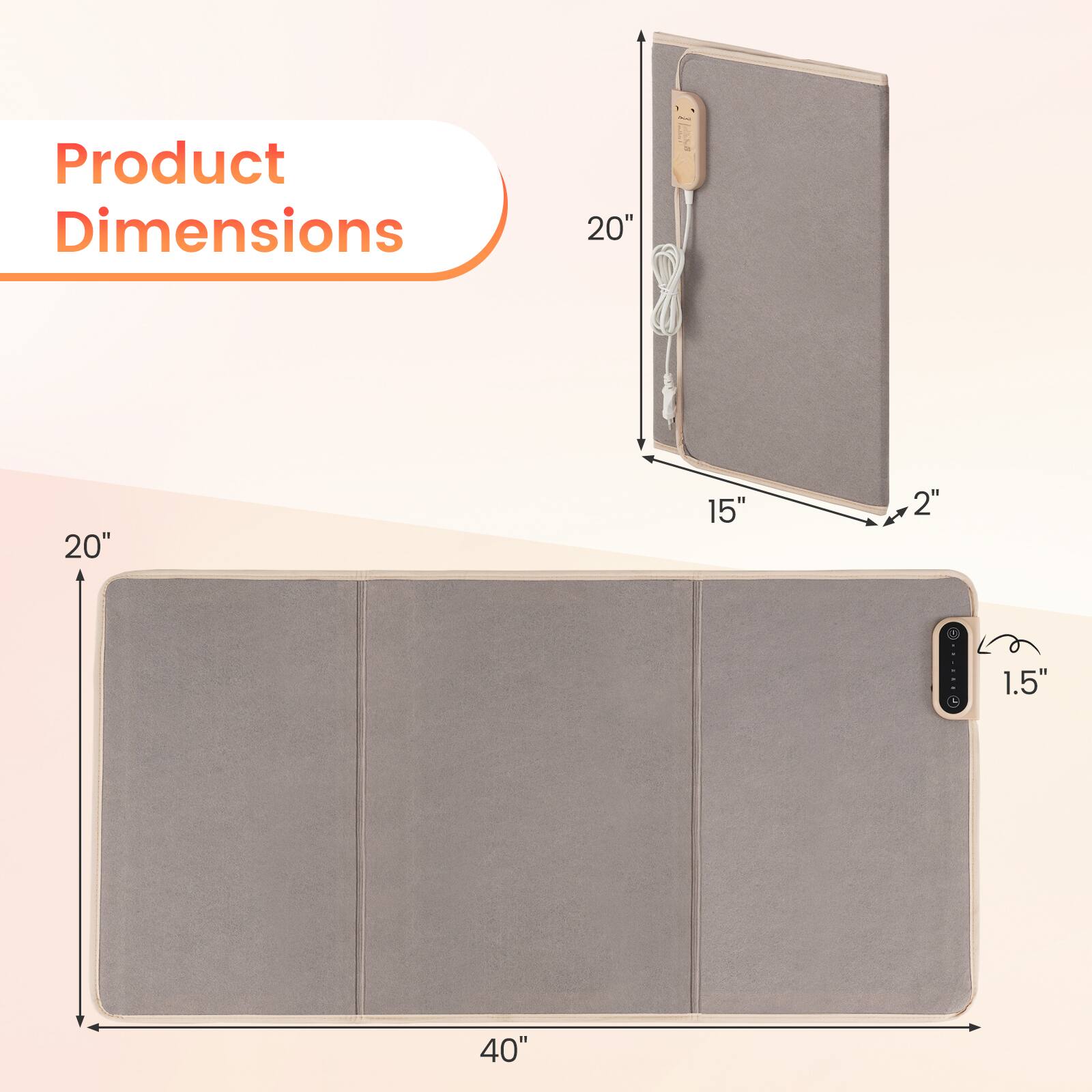 Product Dimensions

20" x 15" x 2" x 1.5" x 40"