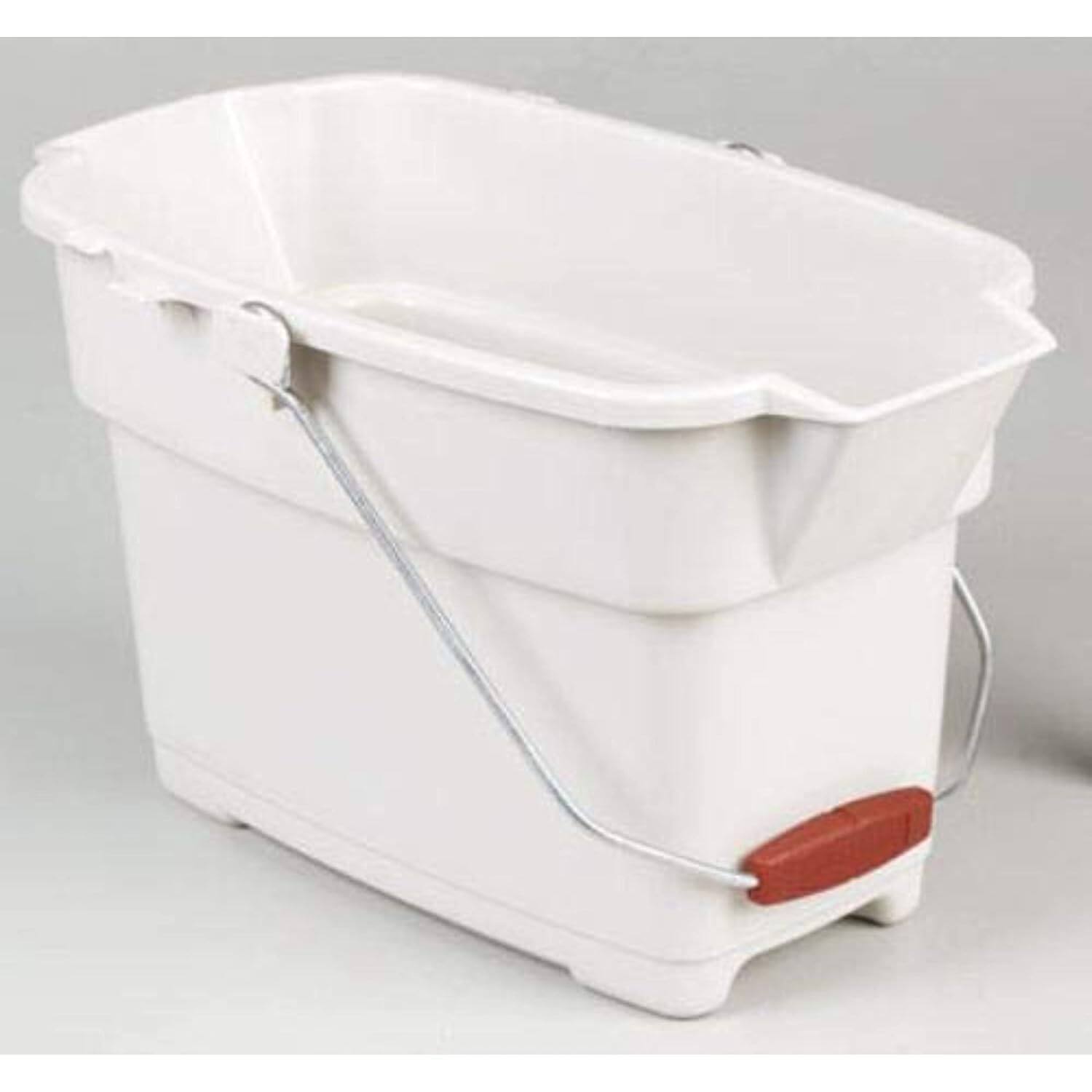 Front. RubberMaid - Rubbermaid Roughneck Square Bucket, 14-Quart, Bisque, Comfortable/Durable Pour Handle, Sturdy Pail Bucket for Household.