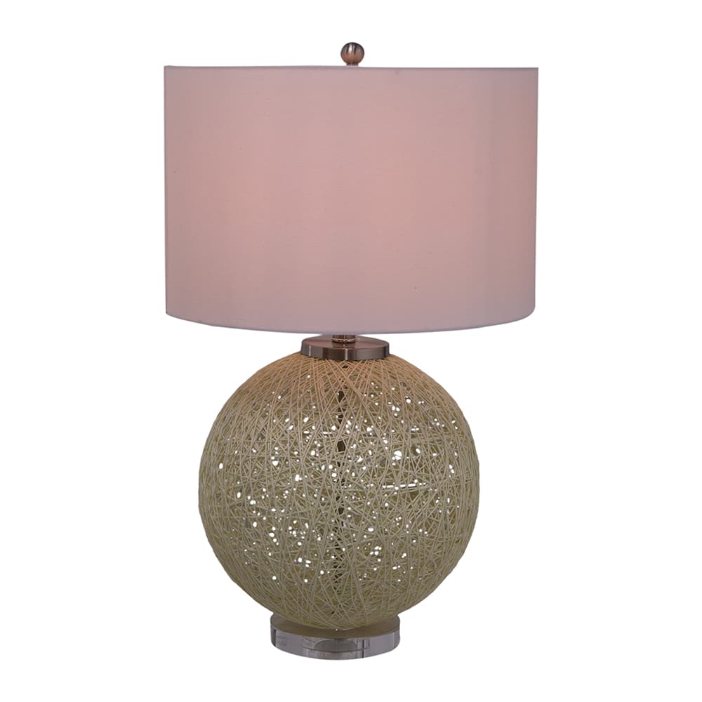 Angle. Luckbyte - 16.1x26 Inch Table Lamp With Beige Paper Base.