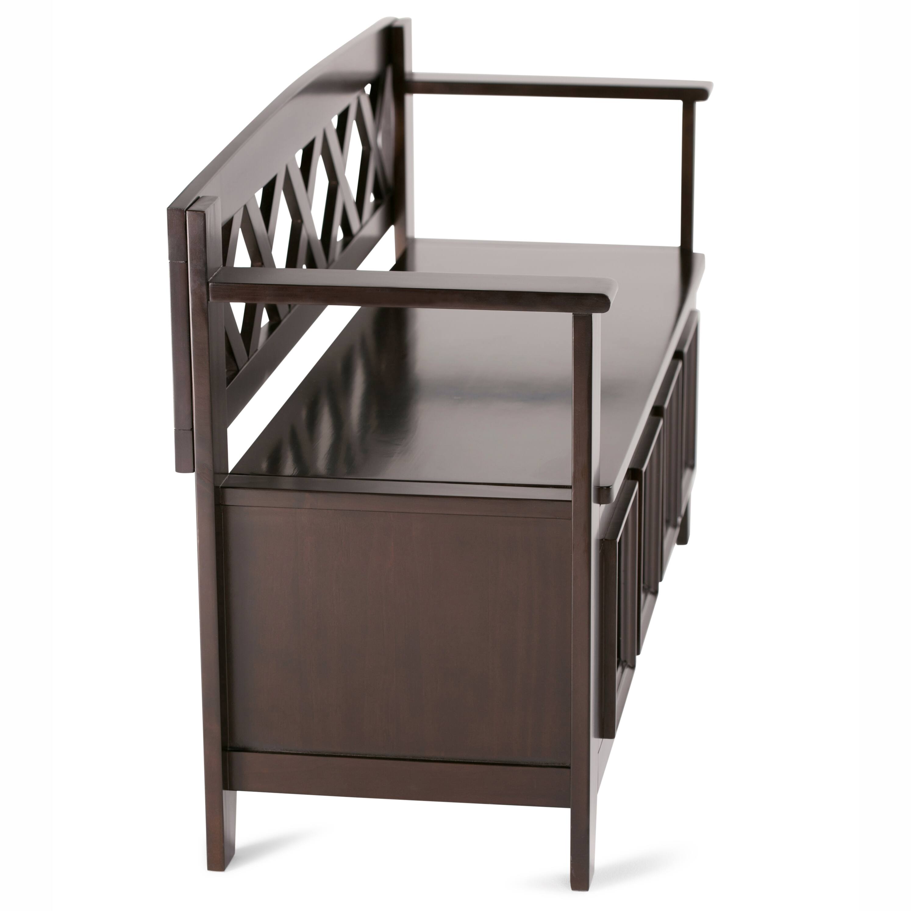Alt View 13. Simpli Home - Amherst Entryway Storage Bench - Hickory Brown.