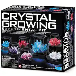 4M - Crystal Growing Experimental Kit - Create 7 Colored Crystals, DIY STEM Craft, Mix Compounds and Observe Growth - Multicolor