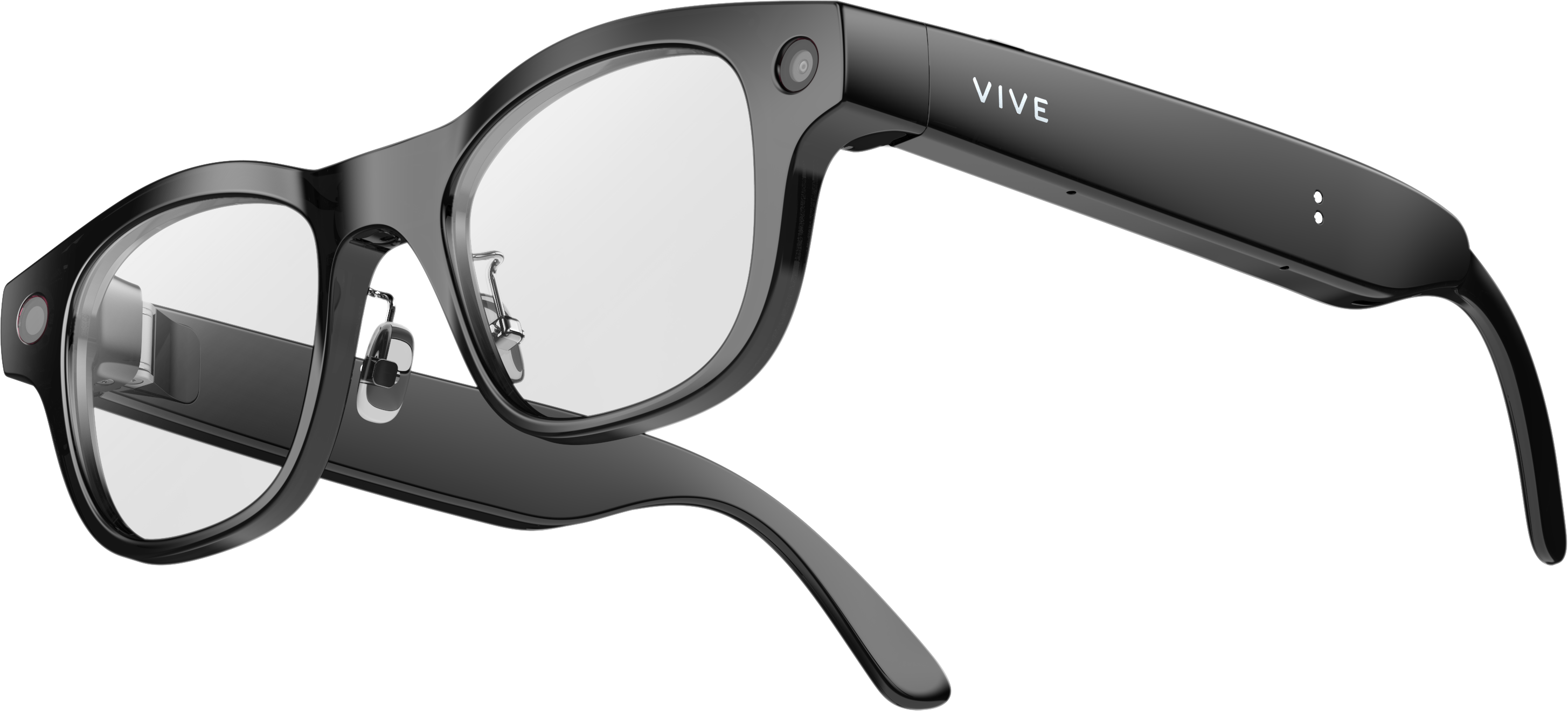 HTC - VIVE Eagle™ AI Glasses – Square (Wayfarer), Clear Lens - Black