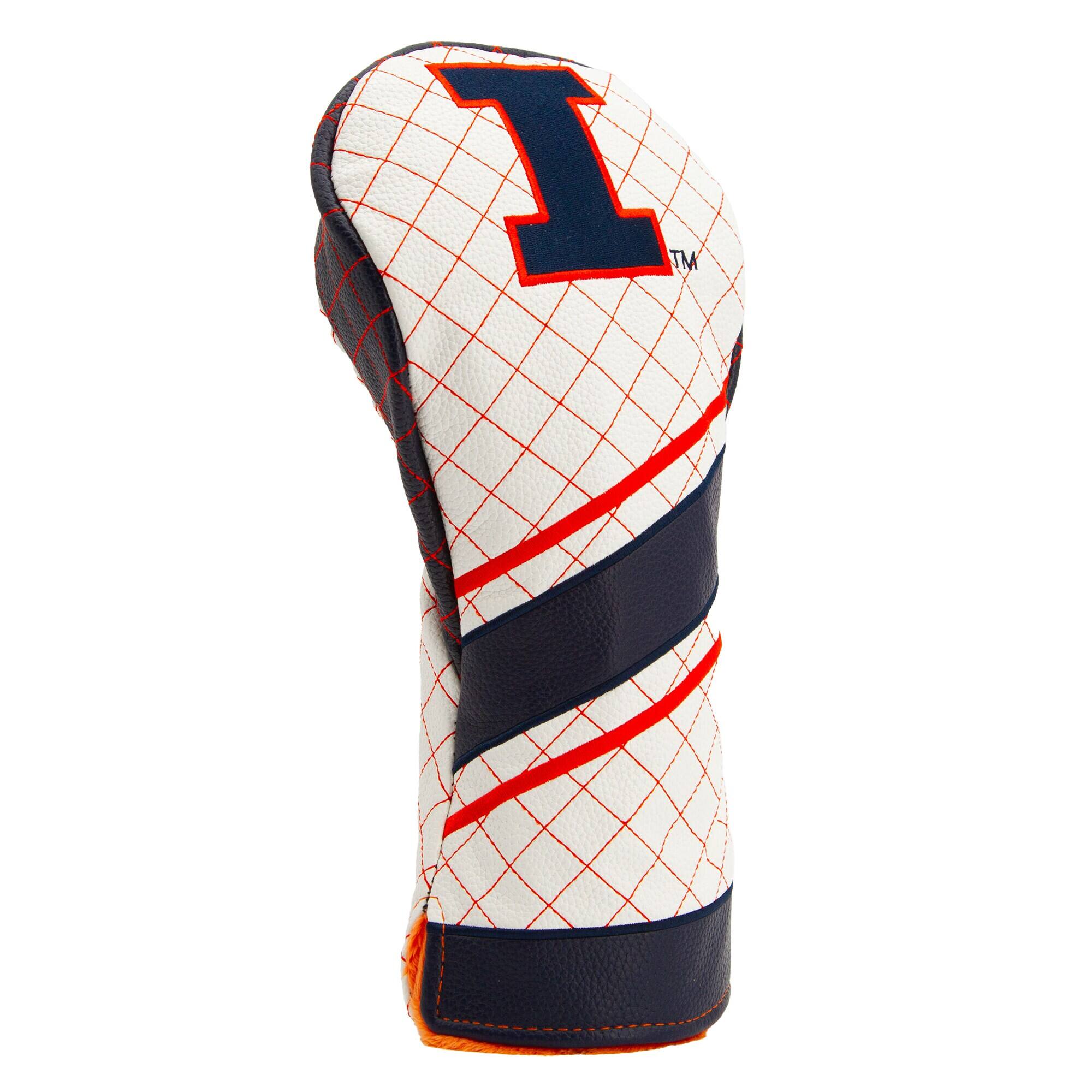 Alt View 2. Team Golf - Illinois Fighting Illini Striped Quilted Driver Headcover - Multicolor.