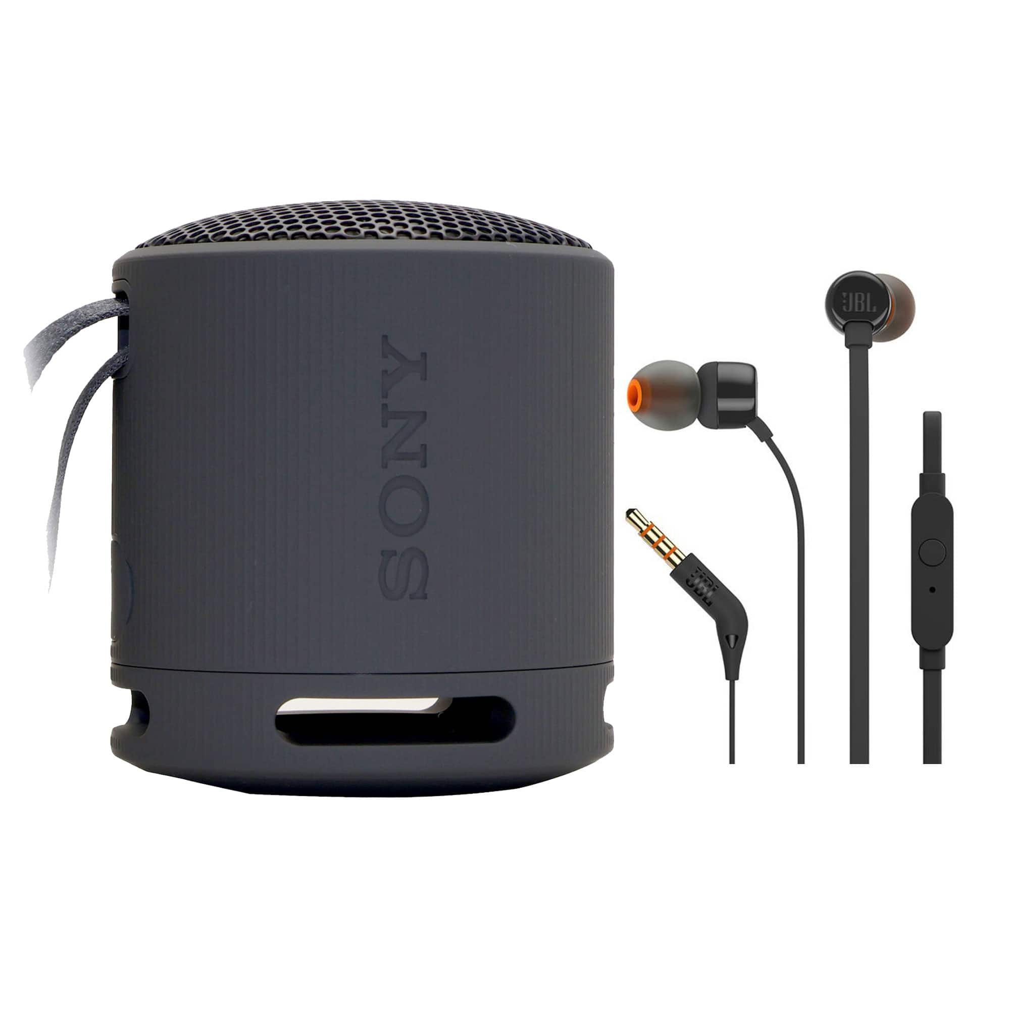 Sony - XB100 Portable Waterproof Bluetooth Speaker JBL T110 Headphones - Black
