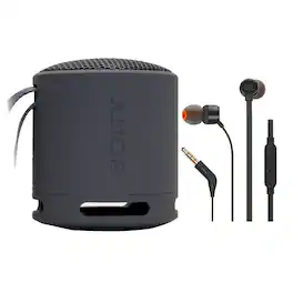 Sony - XB100 Portable Waterproof Bluetooth Speaker JBL T110 Headphones - Black
