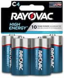 Rayovac - High Energy C Batteries (4 Pack), Alkaline C Cell Batteries