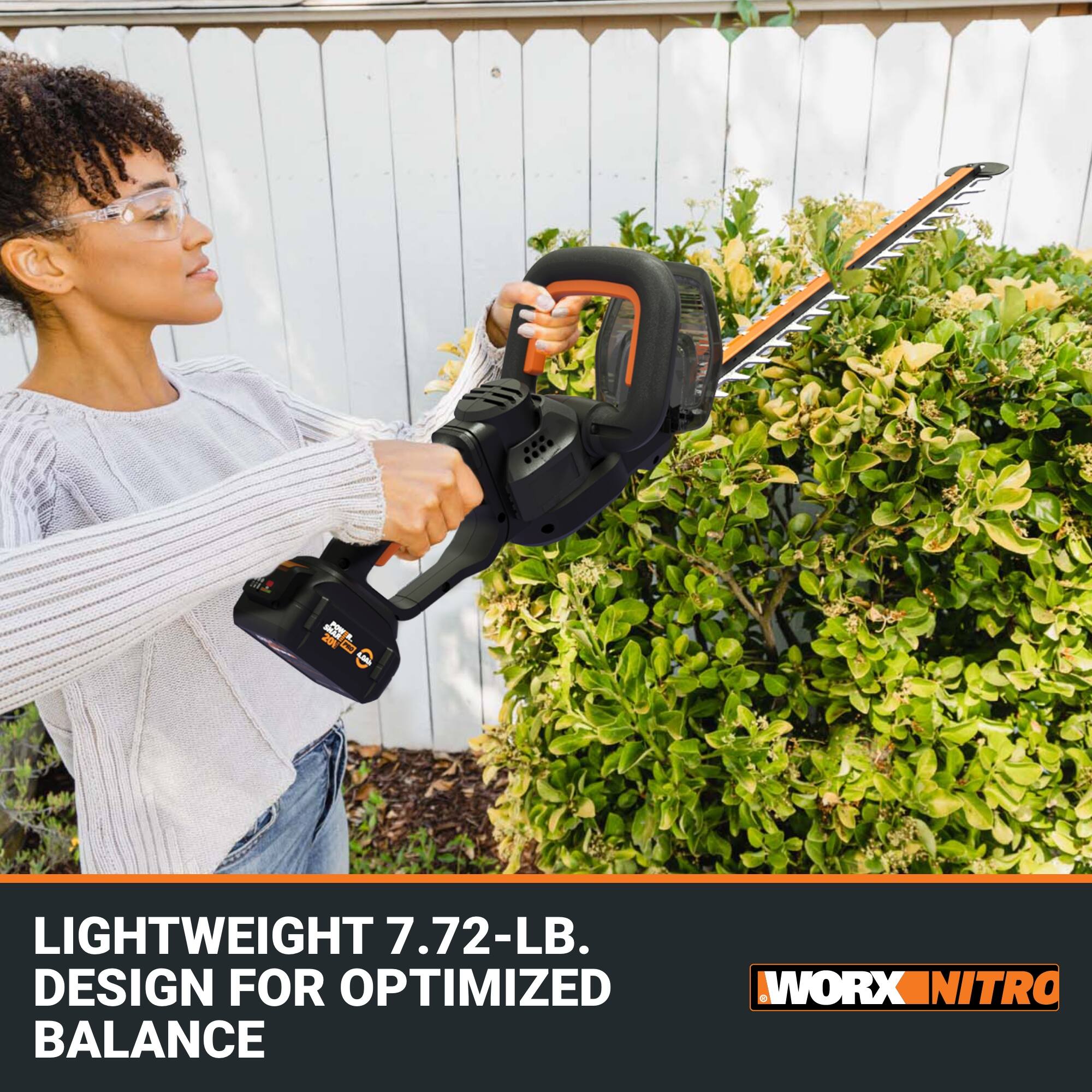 LIGHTWEIGHT 7.72-LB. DESIGN FOR OPTIMIZED BALANCE

WORX NITRO