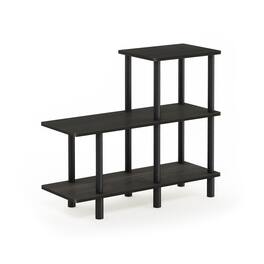 Furinno - Turn-N-Tube 3-Tier Cube Ladder Shelf, Espresso/Black - Espresso/Black