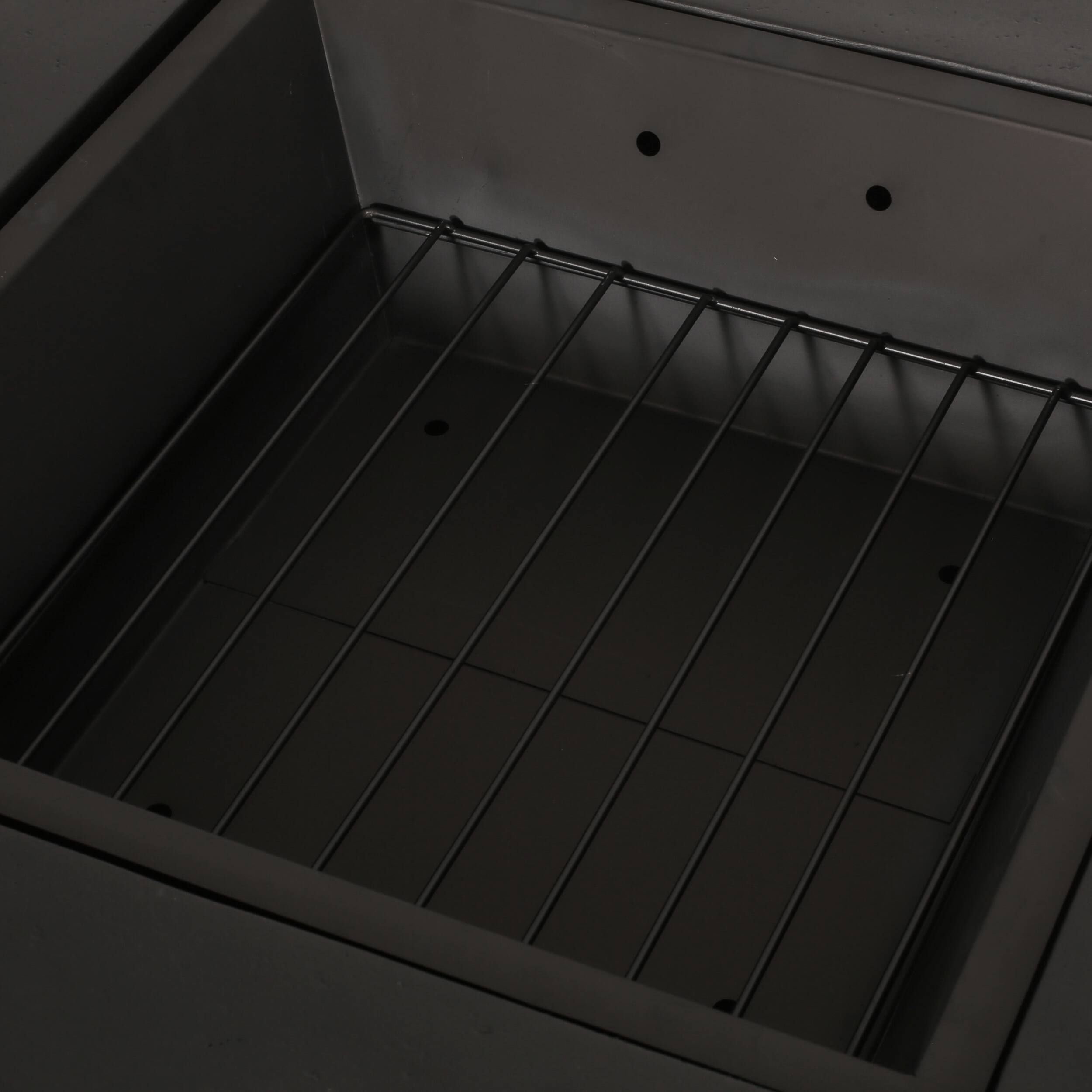 Alt View 6. Mondawe - 29" Square MgO Wood- Burning Fire Pit - Dark Grey.