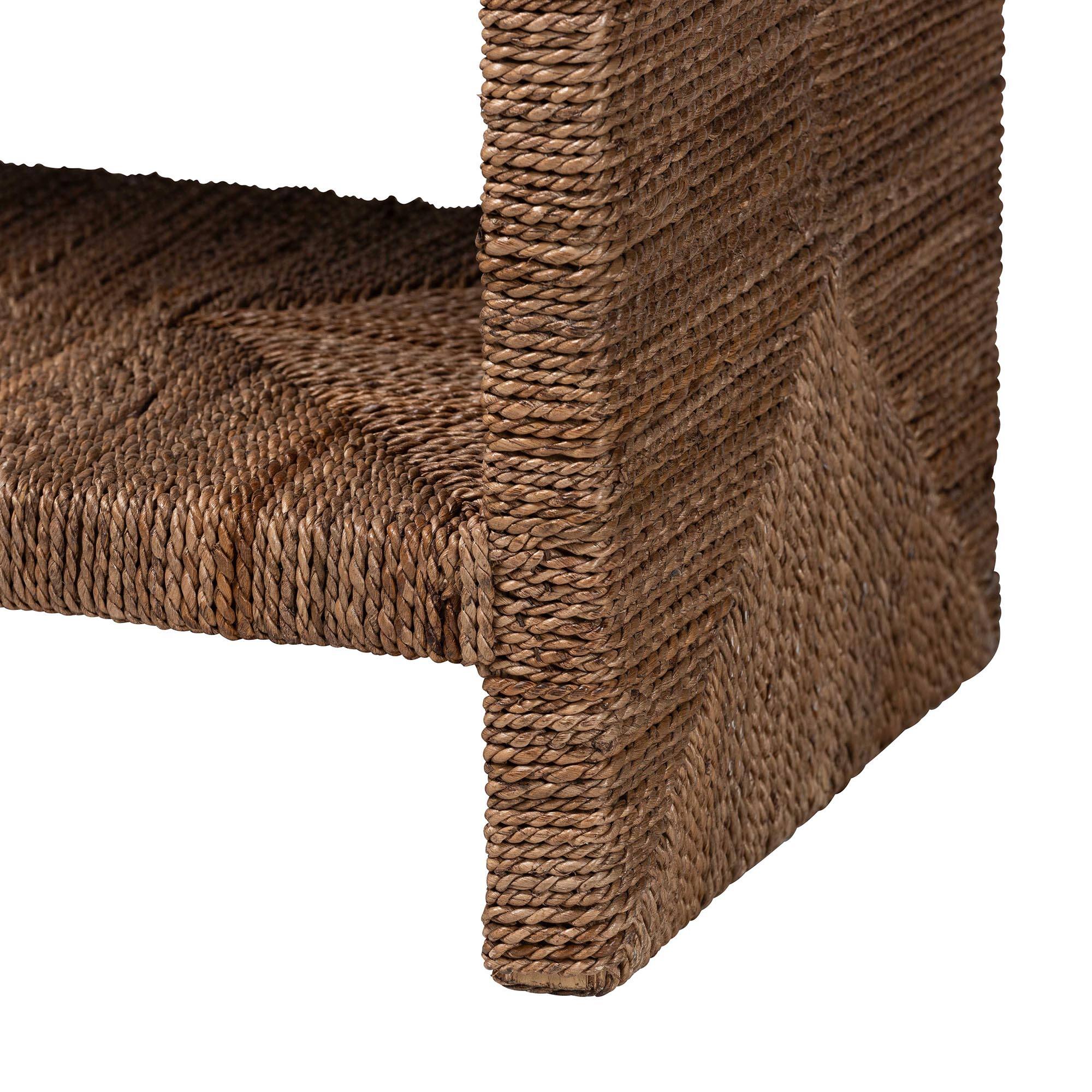 Back. bali & pari - Liza Bohemian Seagrass Console Table - Natural Seagrass.
