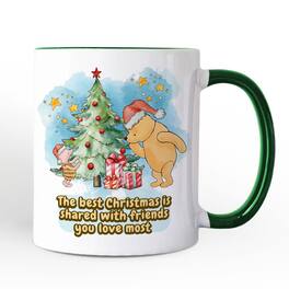 OrnamentallyYou - Best Christmas with Pooh Bear's Mug, Heartwarming Holiday Gift - White