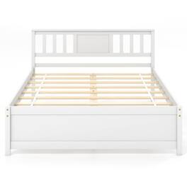 Kadyn - Platform Bed Frame Bedroom Bed FrameWooden Platform Bed with Headboard and Wood Slat Support WhiteFull Size - White-Full