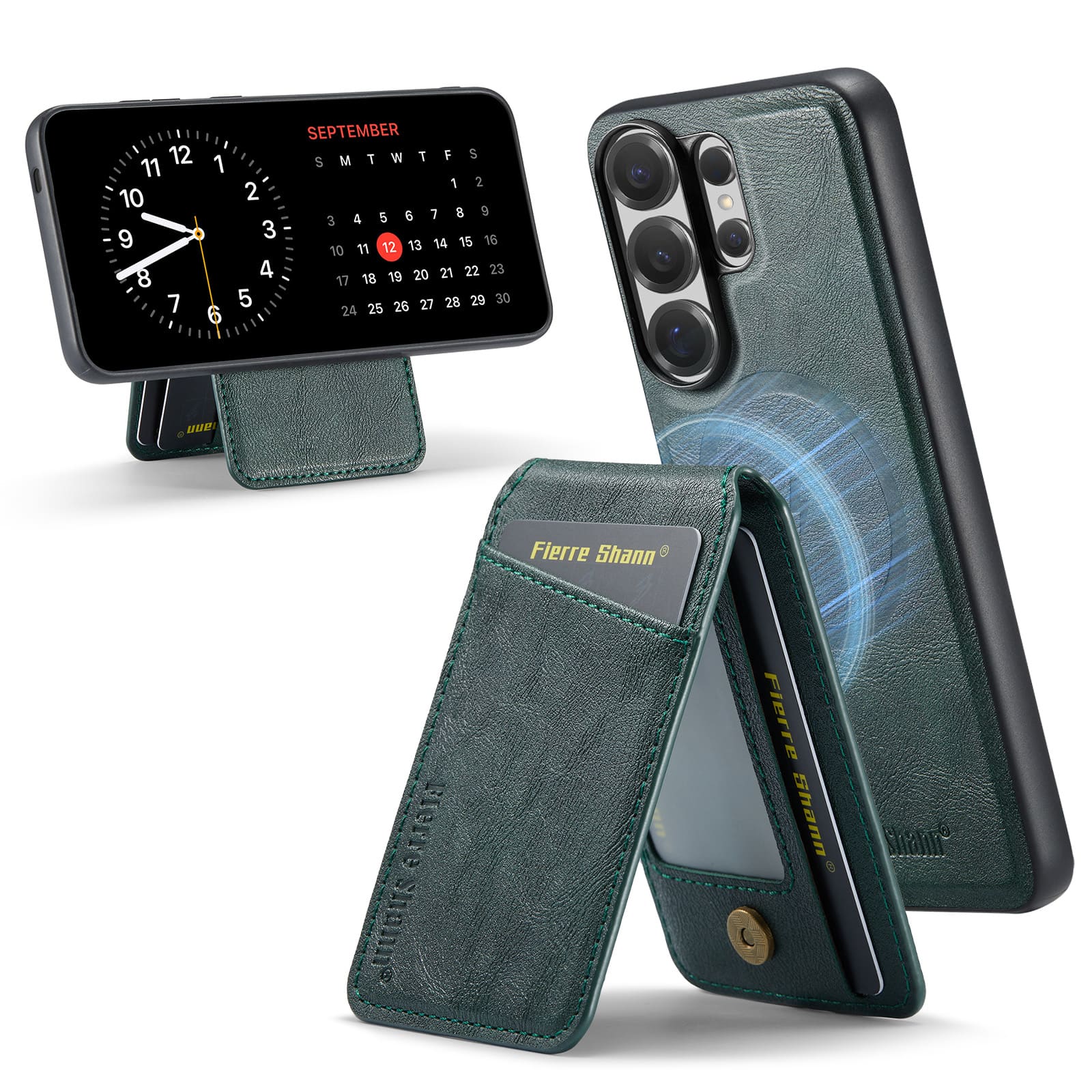 Dteck - Detachable Magnetic Wallet Case For Samsung Galaxy S26 Ultra Shockproof Leather RFID Blocking Flip Kickstand Cover - Green