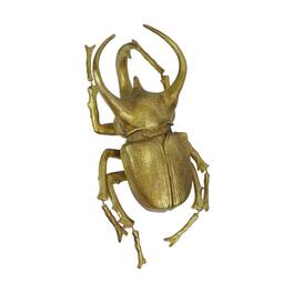 Contrast Inc. - Resin Rhino Beetle Painted Sculpture Wall Art Home Decor Hanging Statue - Gold