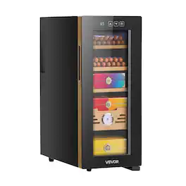 VEVOR - Electric Humidor, 33L, 250 Counts Electric Cigar Humidor Cabinet with Cooling Temperature Control - Black