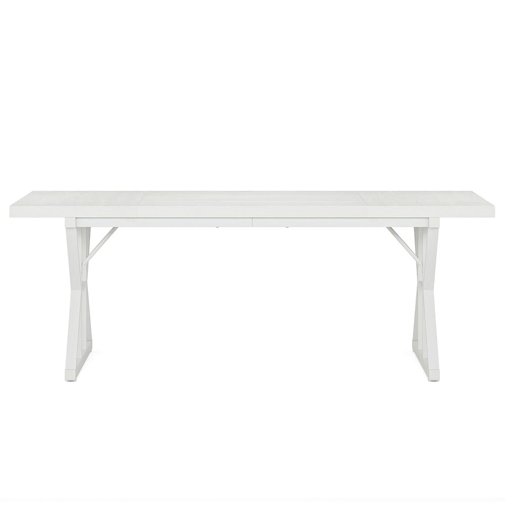 Alt View 5. Kadyn - Kadyn End Table,Dining Table, Living Room Table,Wood Dining Table, Farmhouse 70.8" Kitchen Table for 6 People,White - White.