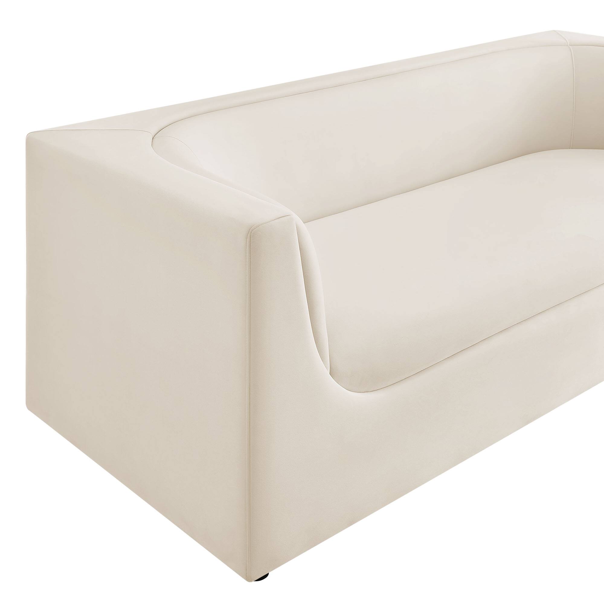 Alt View 6. Modway - Hilda 86" Curved Back Performance Velvet Sofa by Modway - Alabaster.