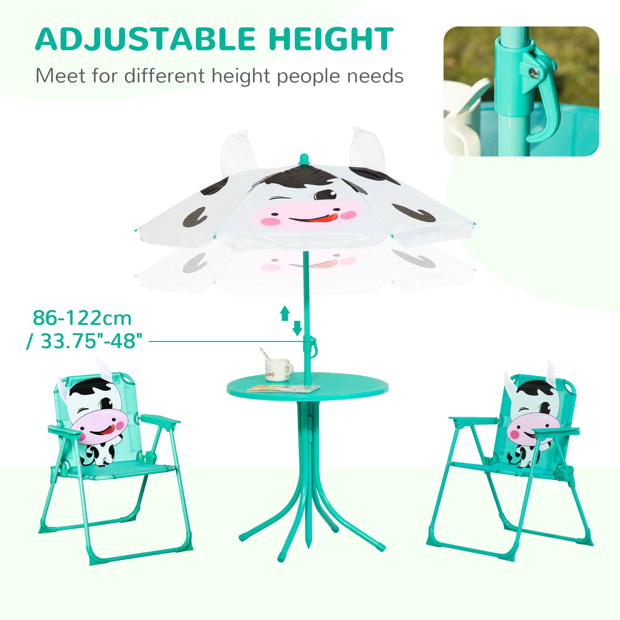 ADJUSTABLE HEIGHT  
Meet for different height people needs  

86-122cm / 33.75"-48"