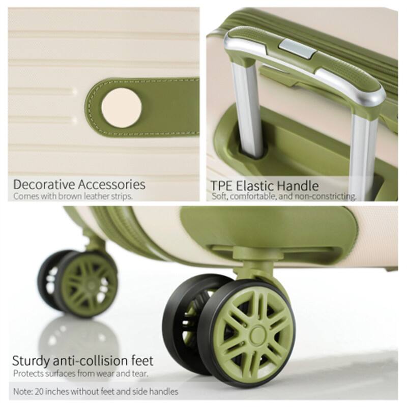 Decorative Accessories  
Comes with brown leather strips.

TPE Elastic Handle  
Soft, comfortable, and non-constricting.

Sturdy anti-collision feet  
Protects surfaces from wear and tear.

Note: 20 inches without feet and side handles