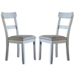 Manhattan Lane - Side Chair with Fabric Seat and Open Back, Set of 2 - Beige