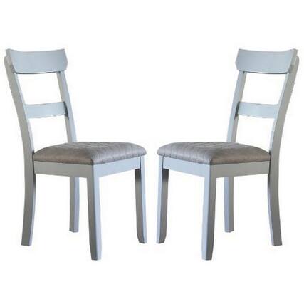 Front. Manhattan Lane - Side Chair with Fabric Seat and Open Back, Set of 2 - Beige.