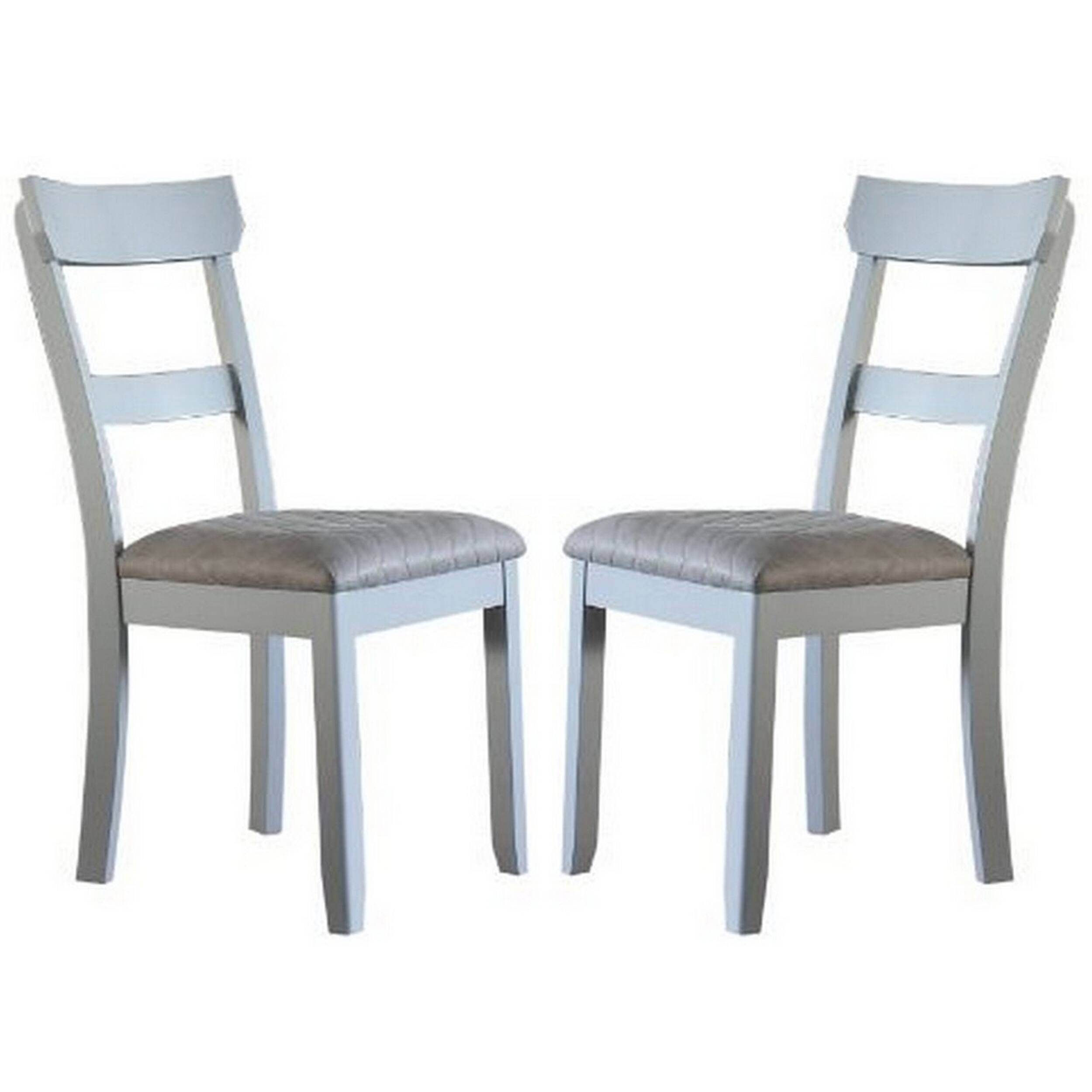 Front. Manhattan Lane - Side Chair with Fabric Seat and Open Back, Set of 2 - Beige.